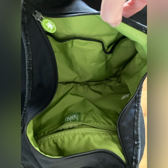 Haiku Purple Daisy Purse Shoulder Bag by Sharon Eisenhauer Black Canvas Leather - Picture 5 of 9